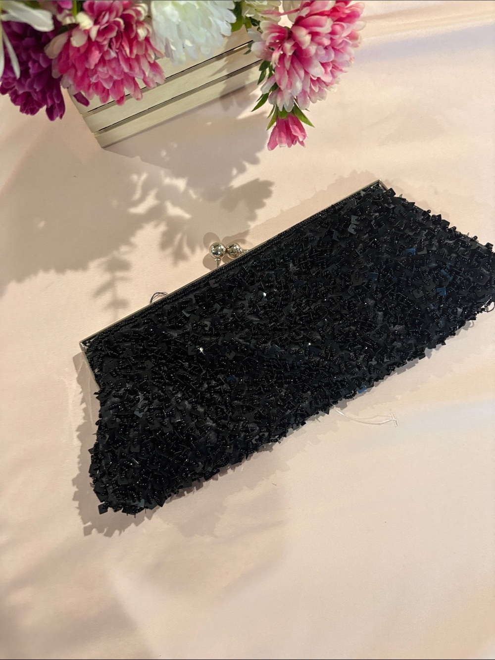 Beaded Black Evening Clutch - Women Bags